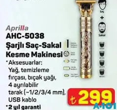 APRİLLA AHC-5038 ŞARJLI SAÇ - SAKAL KESME MAKİNESİ